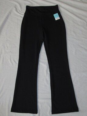 NWT Assets by Spanx Ponte Shaping Flare Pant Very Black High Rise L Tummy Panel
